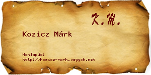 Kozicz Márk névjegykártya